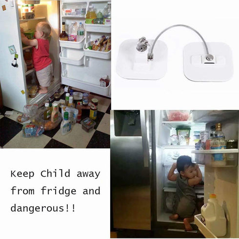 Locks for Refrigerator,2 Pack Fridge Lock with Keys,Lock for a Fridge,White Refrigerator Lock...