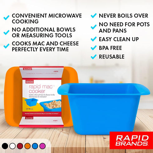 Rapid Mac Cooker | Microwave Macaroni & Cheese in 5 Minutes | Perfect for Dorm, Small Kitchen or Office | Dishwasher Safe, Microwaveable, BPA-Free...