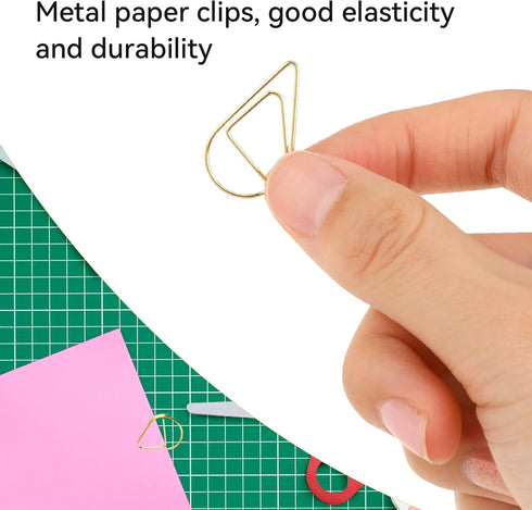 100Pcs Colorful Cute Paper Clips Small Paperclips Stainless Steel Drop-Shaped Paperclips Bookmark Clips Mini Binder Clips for Memo Paper Photo 15x...