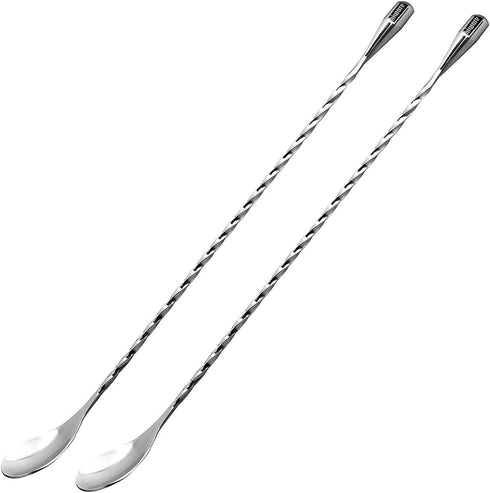 Hiware 12-Inch Bar Spoon, Set of 2, Stainless Steel Mixing Spoons, Spiral Pattern Bar Cocktail Shaker Spoon...