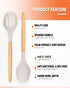 Large Silicone Cooking Spoons, 2 Pack Nonstick Solid and Slotted Wooden handle Spoon Set, Heat Resistan Silicone Kitchen Spoons for Cooking, Servi...