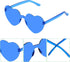 6 Pcs Heart Shape Sunglasses Frameless Transparent Glasses Party Favors for Women...