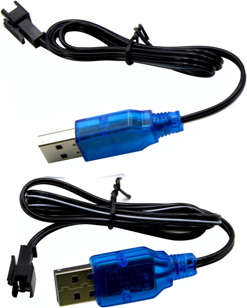 Blomiky 2 Pack 3.7V USB Charger Cable with SM-2P Plug Connector for Mini RC Amphibious Stunt Car Boat Trucks 3.7V Li-ion and Li-Po Battery / 3.7V ...