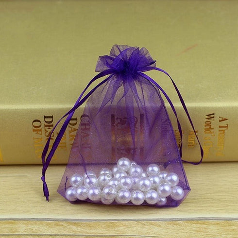 4x6 Inch Organza Gift Bags with Drawstring for Jewelry,Candy,100 Pcs Purple Sachet,Sheer Fabric Mesh Pouches for Baby Shower,Girl Birthday Present...