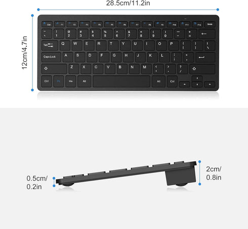 OMOTON Wireless Keyboard, 2.4G USB Keyboard Wireless, Compact and Quiet, Slim Wireless Keyboard for Laptop, Tablet, Computer, Desktop and PC (Blac...