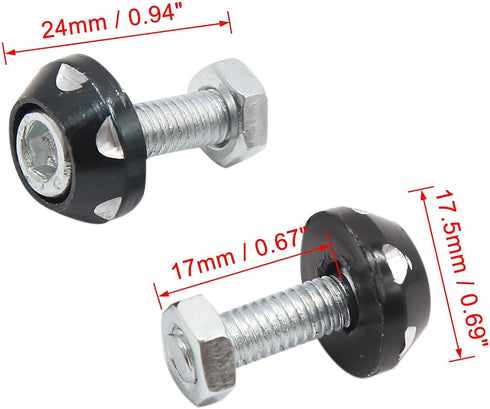 uxcell 4Pcs Black Aluminum Alloy Decorative License Plate Bolt Screw for Car Motorcycle...