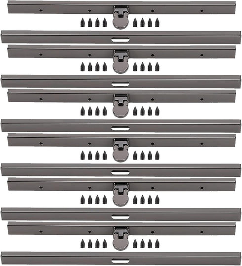 6Pcs Metal Wallet Frame Strip Clasp Metal Openable Replacement Iron Lightweight Straight Side Bag Supplies Hardware Accessories 19cm/ 7.5inch(Gray...