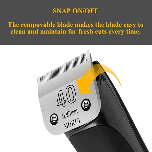 40 Cut Length 1/100"(0.25mm) Detachable Pet Dog Clipper Blades UltraEdge Series Compatible with Most Andis,Oster A5 Wahl KM Series Clippers...