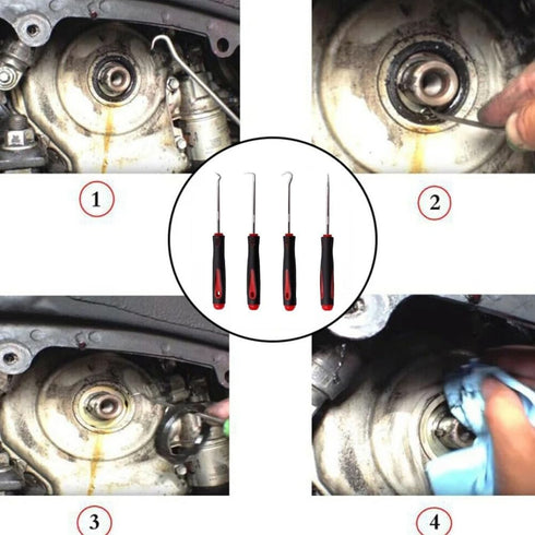 Ordinary 4-Piece Set,Oil Seal Hook, Pull Out The Hook, Oil Seal Screwdriver? Pull Out The Hook and Remove? for Automotive, Electronics, Daily Home...
