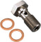 Universal Stainless Steel M10x1.0 Metric Thread Turbo Brake Line Banjo Bolt with Copper Washers, Single Banjo Bolt 24mm Length...