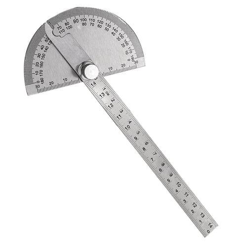 Stainless Steel Protractor 180 Degrees Angle Ruler Finder 140mm Metric Durable Metal Adjustable General Measuring Tool...