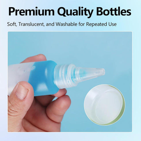Applicator Bottle 1oz/30ml Needle Tip Squeeze Bottle 3 Pack Precision Applicator Bottle Small Glue Paint Fine Tip with Funnel for Acrylic Painting...
