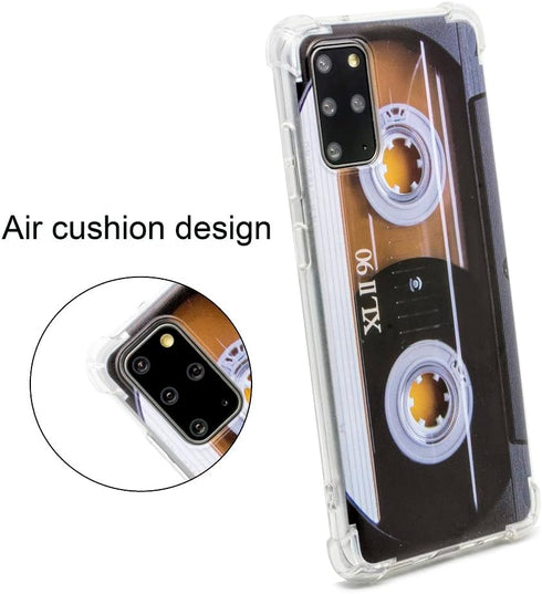 FAteam Case for Galaxy S20 Plus with Reinforced Corners TPU Soft Bumper Retro Music Cassette Tape Case Compatible with Samsung Galaxy S20 Plus...