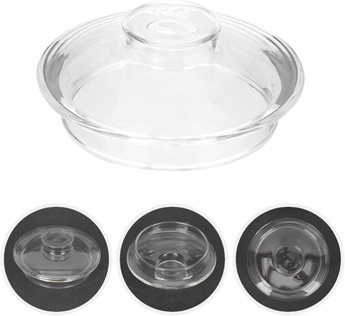 Luxshiny 2pcs Glass Teapot Replacement Lids:Tea Cup Covers, Teapot Covers, Teapot Lid Replacement, Clear Tea Kettle Lids Lids, Glass Teapot Access...