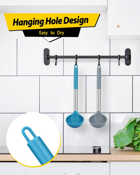 Pack of 2 Ladle Spoon,Silicone Large Spoon for Soup,Non Stick Kitchen Utensils with High Heat Resistant,BPA Free Perfect Kitchen Tools for Cooking...