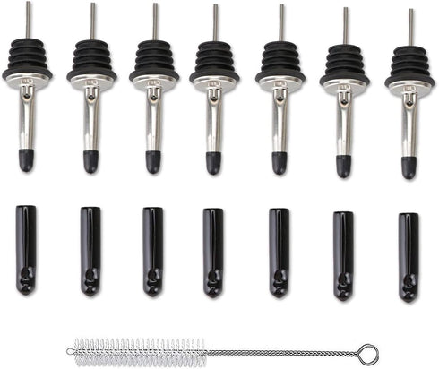 Liquor Pour Spouts with Dust Caps - Speed Pourer Nozzles for Alcohol & Liquor Bottles | Pro Bar & Home Use Bartender Accessories with Leak-Proof &...