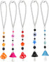 5 Pack Car Evil Eye Beaded Charms Car Hanging Accessories, Car Hanging Ornament Rear View Mirror Pendant Mushroom Mirror Hanging Car Interior Acce...