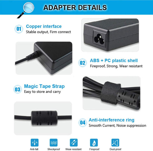 18.5V 3.5A 65W AC Adapter Charger Compatible with HP Pavilion G4 G6 G7 G32 G42 G56 G60 G61 G62 G71 G72 DV3 DV4 DV5 DV6 DV7 DM4 M6 M7 Series Compaq...