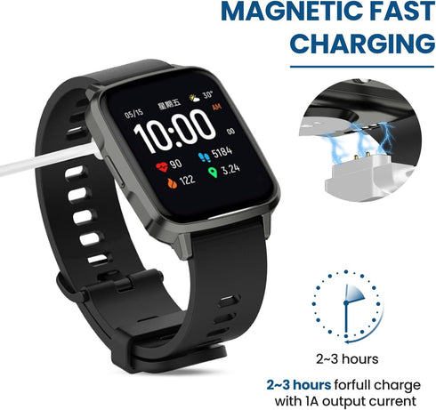 2-Pack Charger Compatible with Veryfit/Da Fit Smart Watch Charger, Replacement Opposite Polarity Charging Cable for Smart Watch with Da Fit/Veryfi...
