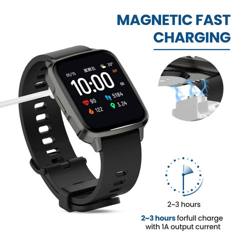 RuenTech Compatible with SKG Smart Watch Charger, 3.3ft Replacement Charing Cable for SKG V7, V7 pro, V7 Cyber, V7-2 Smartwatch (Black&White)...