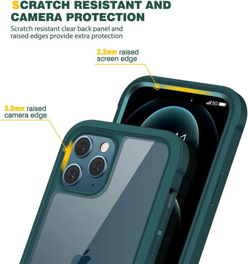 Diaclara Designed for iPhone 12/12 Pro Case, Full Body Rugged with Built-in Touch Sensitive Anti-Scratch Screen Protector, Soft TPU Bumper Case fo...