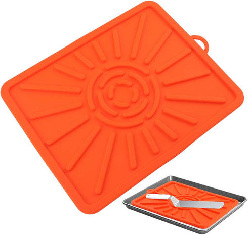 Silicone Side Shelf Mat, Griddle Spatula Mat,Grill Mat, Heat Resistant Mat, Silicone BBQ Tool Mat Grill Utensil Holder Serving Spoon Drip Pad for ...