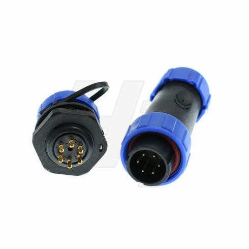 HangTon HE17 6 Pin Male Cable Plug Panel Socket Outdoor Waterproof Circular Power Connector...