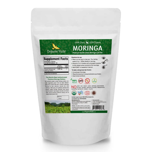 Organic Veda Moringa Tea Bags, Premium Dried Moringa Leaf Tea for Overall Wellness, Non-GMO, Caffeine-Free, & Gluten-Free Organic Tea, 120 Tea Bag...