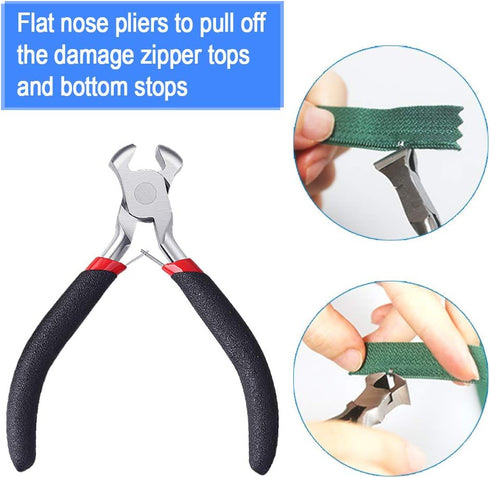 2 Pack Zipper Repair Kit Zipper Install Pliers Tool to Replacement Zipper, Hand Fix A Zipper Tool...