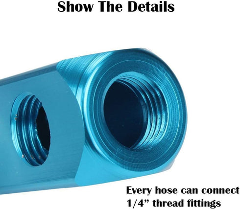 Beduan 1/4" 5 Way 8 Port Aluminum Air Hose Inline Manifold Block Splitter, Pneumatic Air Compressor Manifold Fitting (Pack of 2)...