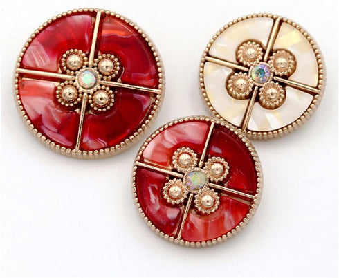 5 Pcs Decorative Buttons for Clothing Fashion Pearl Buttons Sewing Accessories(Red,25mm)...
