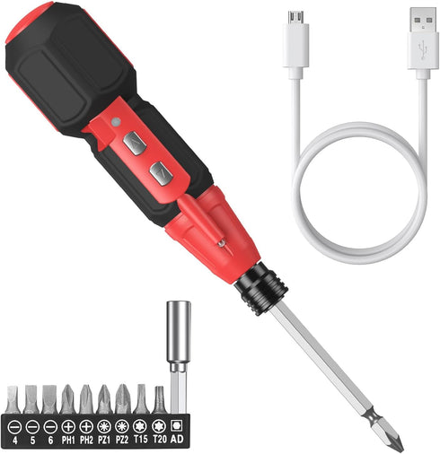 AMIR Cordless Power Screwdriver, Rechargeable Electric Screwdriver Sets, Portable Automatic Home Repair Tool Kit, Motorized Screwdriver with USB C...