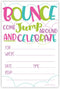Girl Bounce House or Jumping Party Invitations (20 Count) With Envelopes - Jump Party Invites...