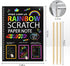 8 Pack Scratch Arts Drawing Notebook Paper for Kids Art Supplies, Large Rainbow Scratch and Sketch Books Set for Kids Party Favors...