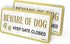 Beware of Dog Signs for Fence 2 Pack 7.9" x 3.1" Double Layer Gold with White Acrylic Dog Sign for Fence Beware of Warning Signs, Include Adhesive...