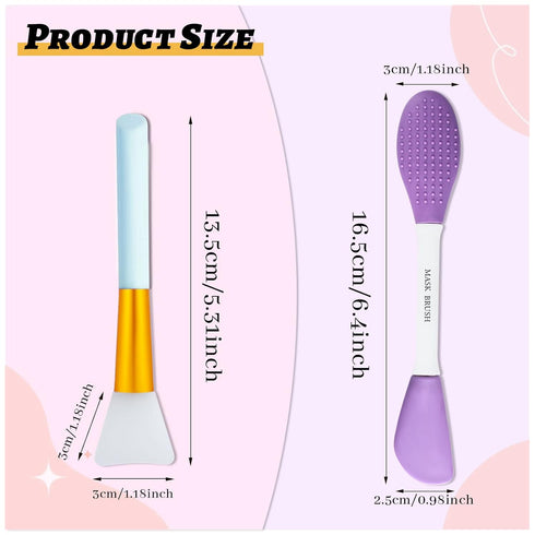 Wishlotus 2Pcs Silicone Face Mask Brush, Reusable Facial Brushes Applicator for Applying Skin Care Products, Face Care Makeup Skincare Supplies To...