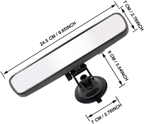 Rear View Mirror,LECAMEBOR Universal Thickened Anti-glare HD Car Interior Rear View Mirror-(With Adjustable Suction Cup)...