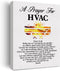 a HVAC's Prayer Quote Poster Canvas Wall Art for Office Home Decor - Heating Ventilation Air Conditioning Canvas Print Wall Art Painting Ready to ...