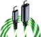 IHAO USB Type C to Type C PD 60W Fast Charging Cable Phone Charger High Data Speed Cool Light Up LED Current Flowing for All USB C android and ios...