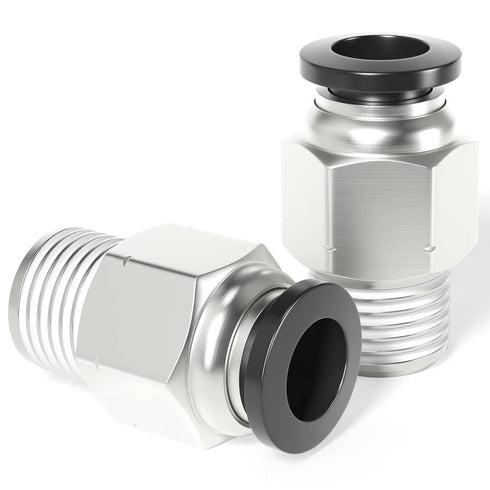 TAILONZ PNEUMATIC Male Straight 4mm Tube OD x 1/8 Inch NPT Thread Push to Connect Fittings PC4-N1 (Pack of 2)...