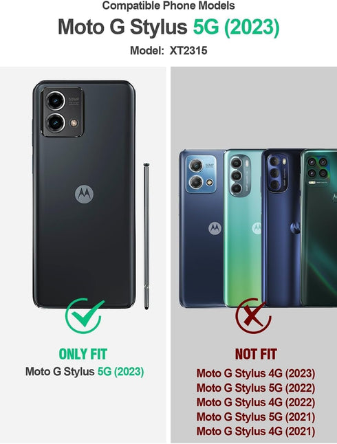 Jeylly for Motorola G Stylus 5G 2023 Case, Moto G Stylus 5G Case 2023 with 2Pcs Tempered Glass Screen Protector, Dual Layer Heavy Duty Shockproof ...