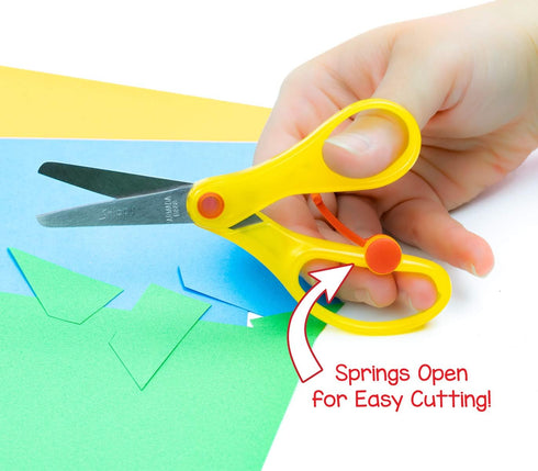 Hygloss-Armada Art Snippy Spring-Action Scissors - Spring Back Open as You Cut - Stainless Steel, Blunt Tip Blades - Easy Cutting for Children - K...