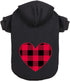 Dog Hoodie Sweater for Dogs Pet Clothes Black Buffalo Plaid Warm and Soft Breathable Cozy(XS)...