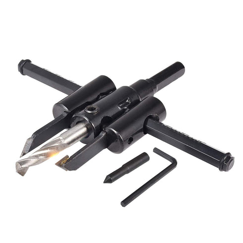 KATUR 30mm to 120mm Adjustable Circle Hole Cutter Saw Kit, Wood Drywall Drill Bit Saw Round Cutting, Woodworking Twist Hole DIY Tools (30-120mm)...