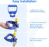 Back-Saving Tool Handle Attachment, Labor-Saving Tool Handle, Labor-Saving Ergonomic Shovel or Rake Handle, Add-on Universal Fitting Grip, Blue...