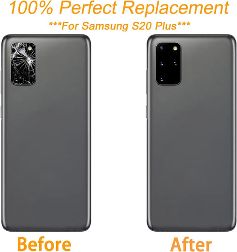 2pcs Rear Camera Glass Lens Replacement with Adhesive & Repair Toolkit & Back Camera Cover for Samsung S20 Plus...