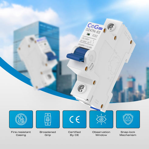 AC Miniature Circuit Breaker, CGELE 32 Amp 1 Pole 120/240V Solar AC Disconnect Switch Thermal Magnetic Trip Din Rail Mount...