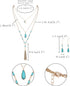 Bohemian Jewelry for Women, Turquoise Necklace for women, Layered Necklaces Dangle Earrings Turquoise Jewelry Set...