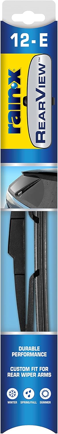 Rain-X 850027 RearView 12-E Rear Wiper Blade, 12 Inch Composite Rear Wiper Blade, Fits Snap Claw (Pack Of 1), Automotive Replacement Wiper Blades ...