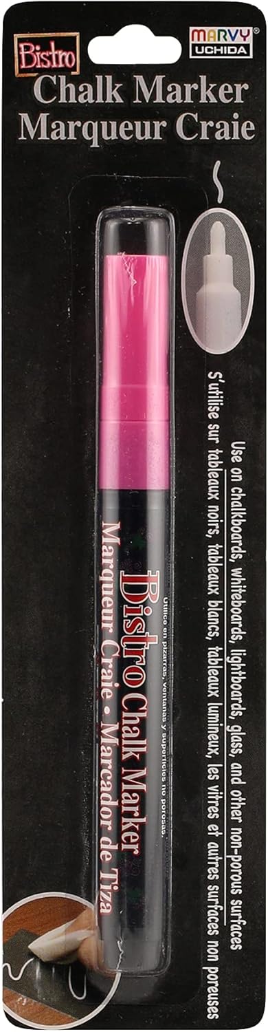 Uchida of America 482-C-F9 Bistro Chalk Markers with Extra Fine Tip, Fluorescent Pink...
